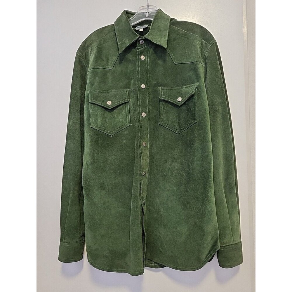 Versace Jeans Couture Men's Suede Western Shirt Jacket Small Green